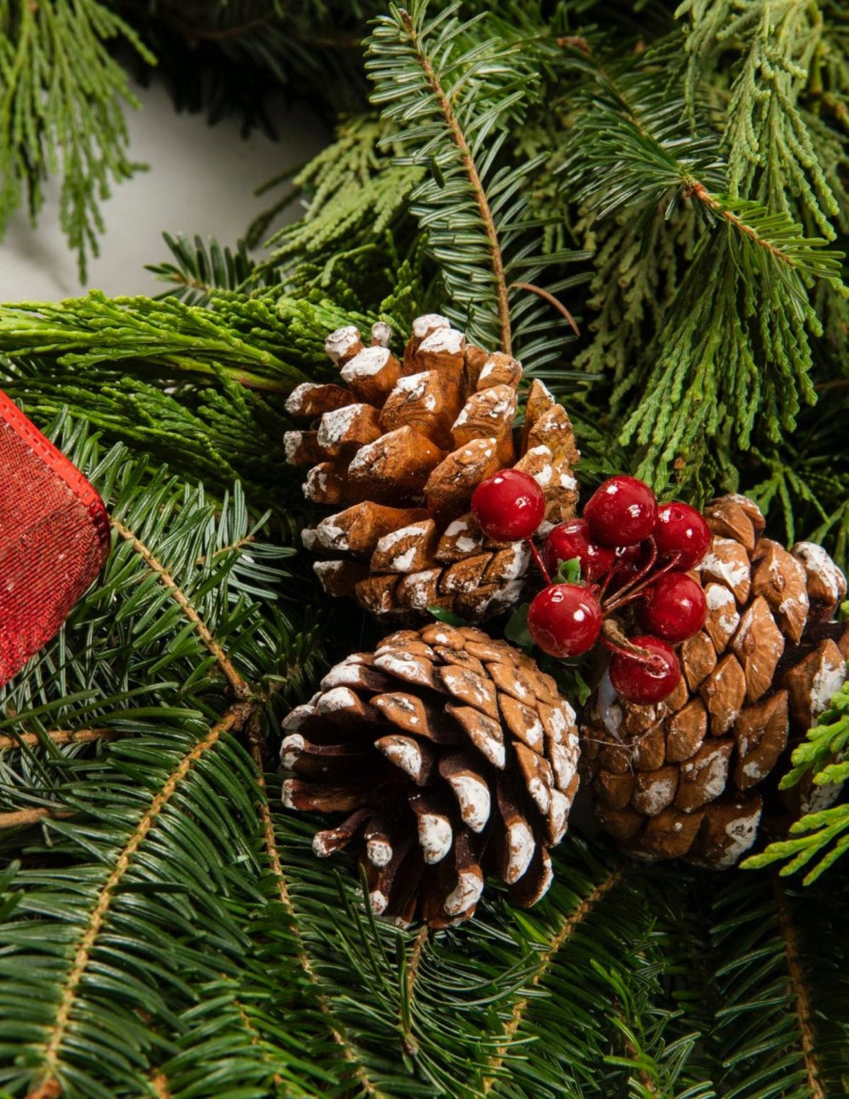 22" Wreath With Pinecones & Berries Hover